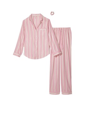 Пижама Victoria’s Secret Flannel Long PJ Set Pink Stripes