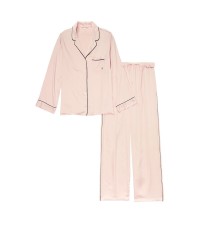 Пижама Victoria’s Secret Satin Long PJ Set Light Pink Fizz