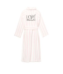 Халат Victoria’s Secret Cozy Plush Long Robe Pink Stripe