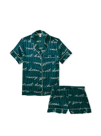 Піжама Victoria's Secret Satin Short PJ Set Logo print