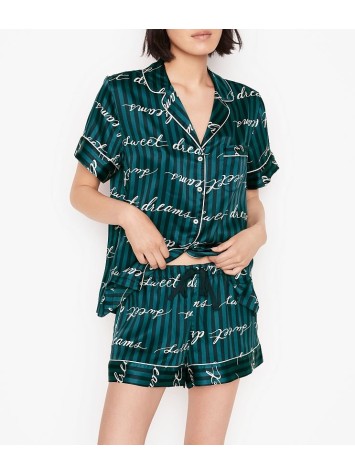 Піжама Victoria's Secret Satin Short PJ Set Logo print