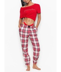 Піжама Victoria's Secret Red Cotton & Flannel Long Lounge PJ Set