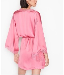 Халат Victoria's Secret Satin Lace Trim Robe So Rose