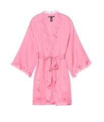 Халат Victoria’s Secret Satin Lace Trim Robe So Rose