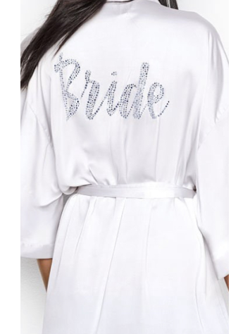 Халат Victoria's Secret satin white Bride logo VS