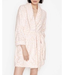 Халат Victoria's Secret Cozy Plush Short Robe Pink Leopard