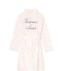 Халат Victoria’s Secret Cozy Plush Short Robe Pink Leopard