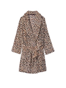 Плюшевий Халат VS Logo Short Cozy Robe Leopard