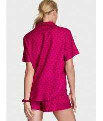 Піжама Victoria's Secret Flannel Short Pj Set Purple Dots