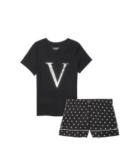 Піжама Victoria's Secret Cotton Short Black Tee-jama