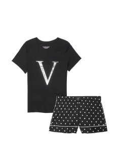 Піжама Victoria's Secret Cotton Short Black Tee-jama