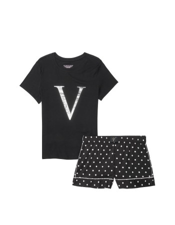 Піжама Victoria's Secret Cotton Short Black Tee-jama