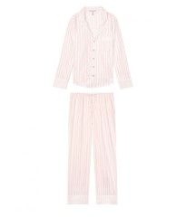 Фланелевая пижама Victoria’s Secret Flannel Long PJ Set в розовую полоску