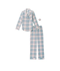 Пижама Victoria’s Secret Flannel Long PJ Set Blue Rose plaid