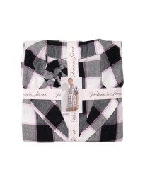 Піжама Victoria's Secret Flannel Short PJ Set Black plaid