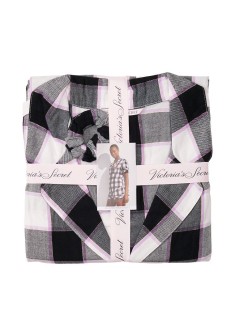 Піжама Victoria's Secret Flannel Short PJ Set Black plaid