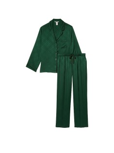 Сатинова піжама Вікторія Сікрет Satin Long Pj Set Green Logo