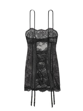 Пеньюар Victoria’s Secret  Mixed Sheer Mesh & Lace Mini Slip Black