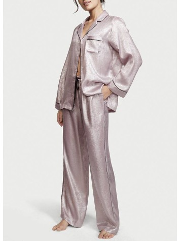 Сатинова піжама VS Satin Long Pj Set Rose Gold