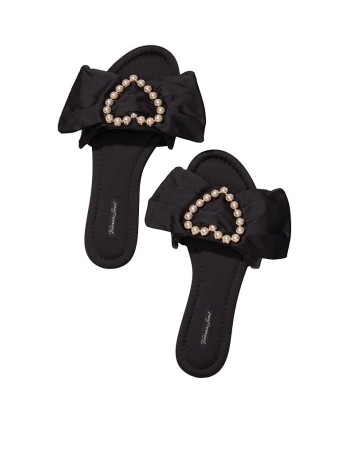 Домашние тапочки Victoria’s Secret Satin Bow Pearl Slide Slippers