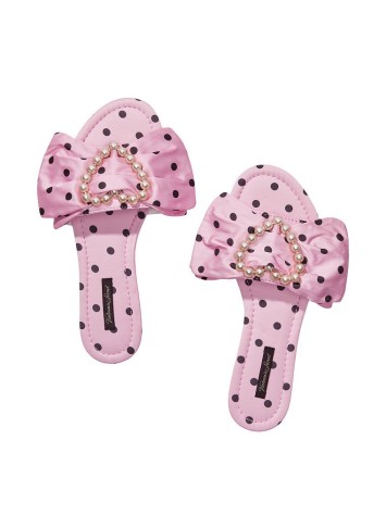 Домашні капці Victoria's Secret Satin Bow Rose Slide Slippers