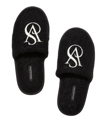 Домашні капці Victoria's Secret Logo Black Slippers