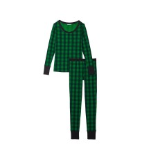 Піжама Victoria's Secret Thermal Long PJ Set Green plaid