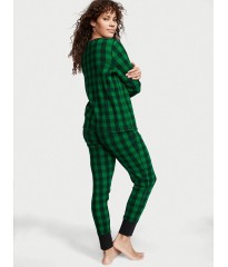 Піжама Victoria's Secret Thermal Long PJ Set Green plaid