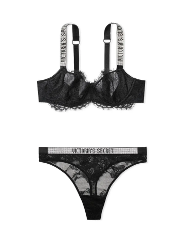 Комплект білизни Victoria's Secret Unlined Shine Strap Balconette Bra set