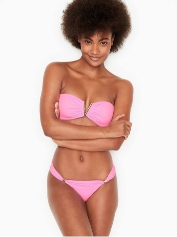 Купальник Вікторія Сікрет V-hardware Bandeau Shocking Pink