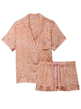 Пижама Modern Leopard Satin Short PJ Set 