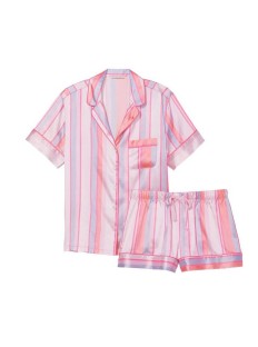 Пижама Multicolored stripes Satin Short PJ Set 