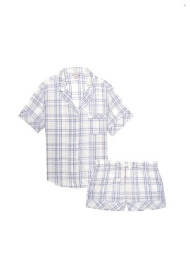 Піжама Victoria's Secret Cotton Short PJ Set White plaid