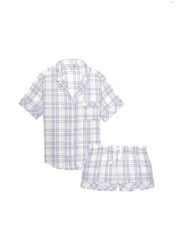 Піжама Victoria's Secret Cotton Short PJ Set White plaid