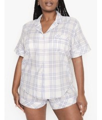 Піжама Victoria's Secret Cotton Short PJ Set White plaid