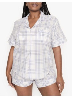 Піжама Victoria's Secret Cotton Short PJ Set White plaid