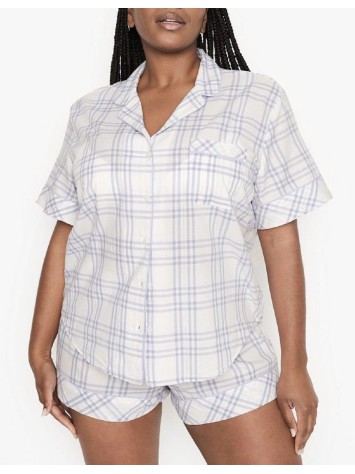 Піжама Victoria's Secret Cotton Short PJ Set White plaid