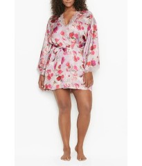 Сатиновый халат Victoria’s Secret  Lace Inset Robe Floral print