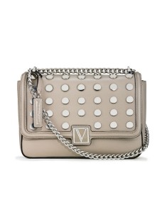 Крос-боді Вікторія Сікрет Medium Shoulder Bag Grey with Gold dot