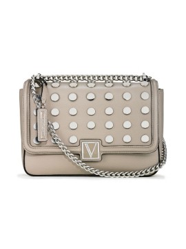 Кросс-боди Виктория Сикрет Medium Shoulder Bag Grey with Gold dot