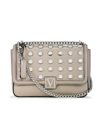 Крос-боді Вікторія Сікрет Medium Shoulder Bag Grey with Gold dot