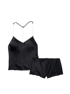 Піжама Victoria's Secret Satin Cami Set Black Crystal