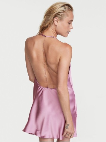 Пеньюар Victoria's Secret Satin Slip Crystal Dress Gold Pink