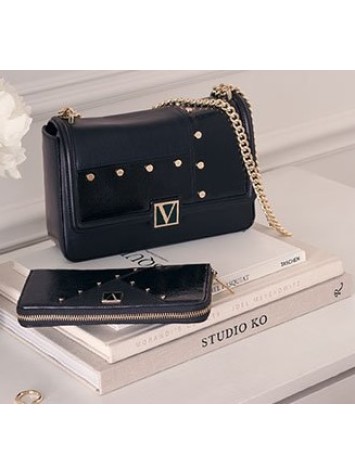 Гаманець Victorias Secret The Victoria Logo Zip Wallet Black & Gold dot