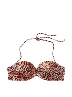 Купальник бандо Вікторія Сікрет Twist-front Bandeau Leopard print