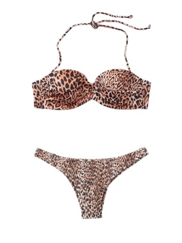 Купальник бандо Вікторія Сікрет Twist-front Bandeau Leopard print