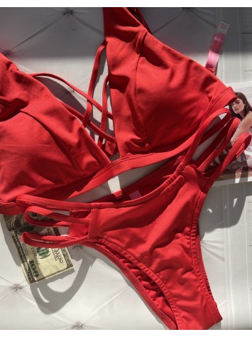 Купальник Victoria's Secret Red Strappy Cheeky