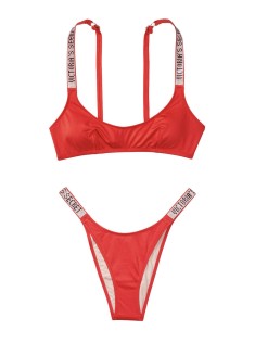 Купальник VS Shine Strap Tulum Scoop Swim Top & Brazilian panty Lipstick