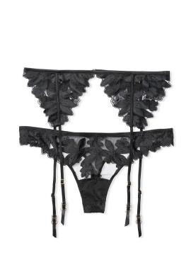 Комплект Трусики с поясом VS Very Sexy Floral Appligue Thong panty & Garter