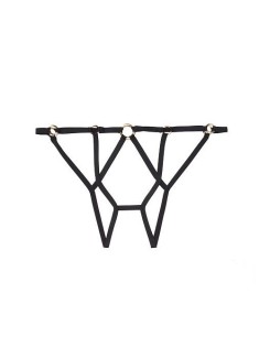 Комплект Трусики з поясом VS Very Sexy Black Strappy Ring Cheekini